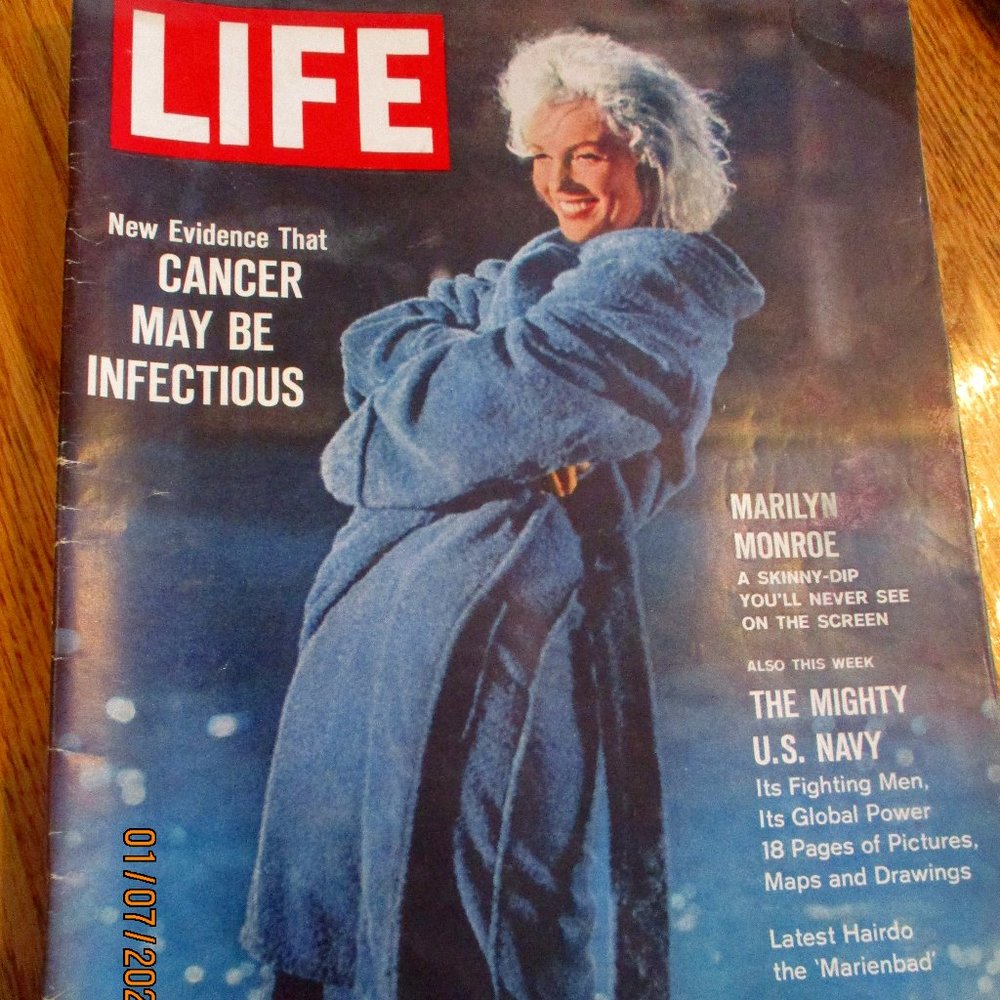 MARILYN MONROE LIFE MAGAZINE 6/22/1962 A Skinny Dip You'll Neve See On The Scree
